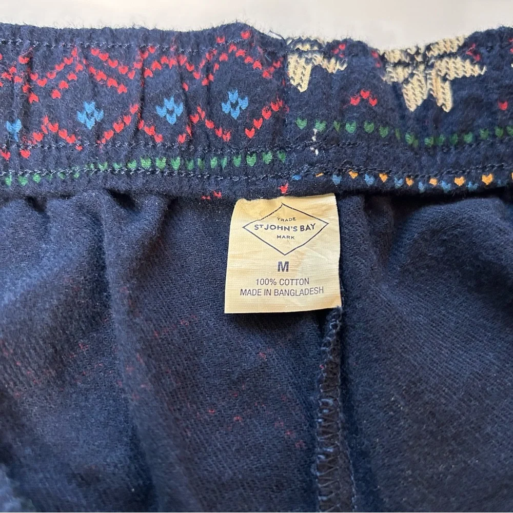 NEW St John’s Bay Men’s Flannel Pajama Pants Fair Isle Print Size Medium